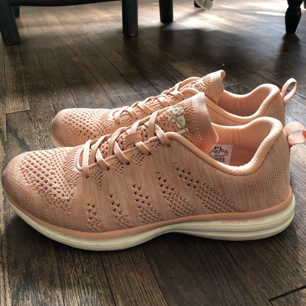 APL rose gold Lulu Lemon tennis shoes- size 11